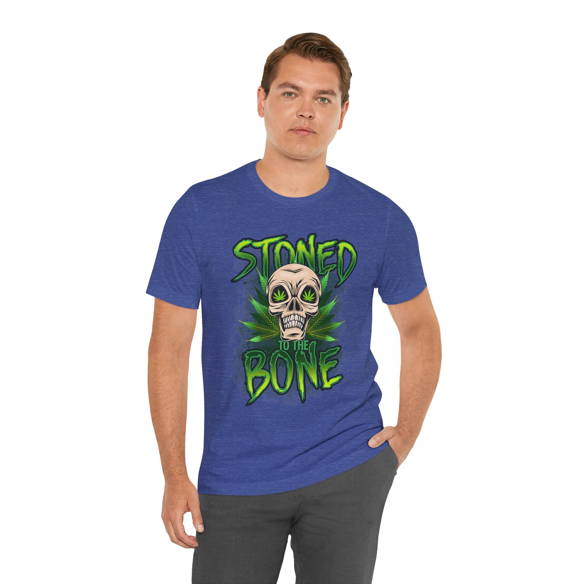Stoned to the Bone Skull Tee — Cannabis Leaf Graphic T-Shirt