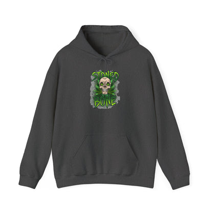 Skull 'Stoned Bone' Hoodie – Green Cannabis Skull Graphic Pullover