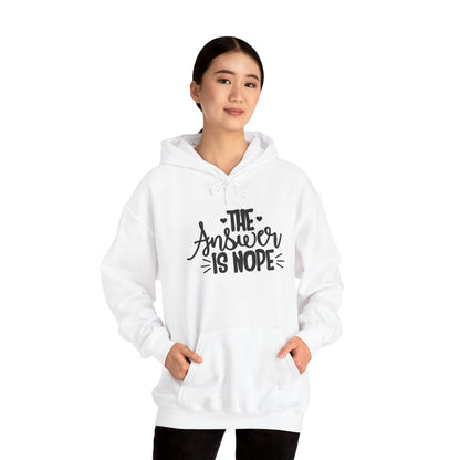 Hoodie — The Answer Is Nope Graphic Pullover