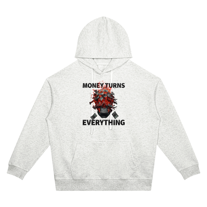 Burning Money Two-Sided Graphic Drop Shoulder Hoodie