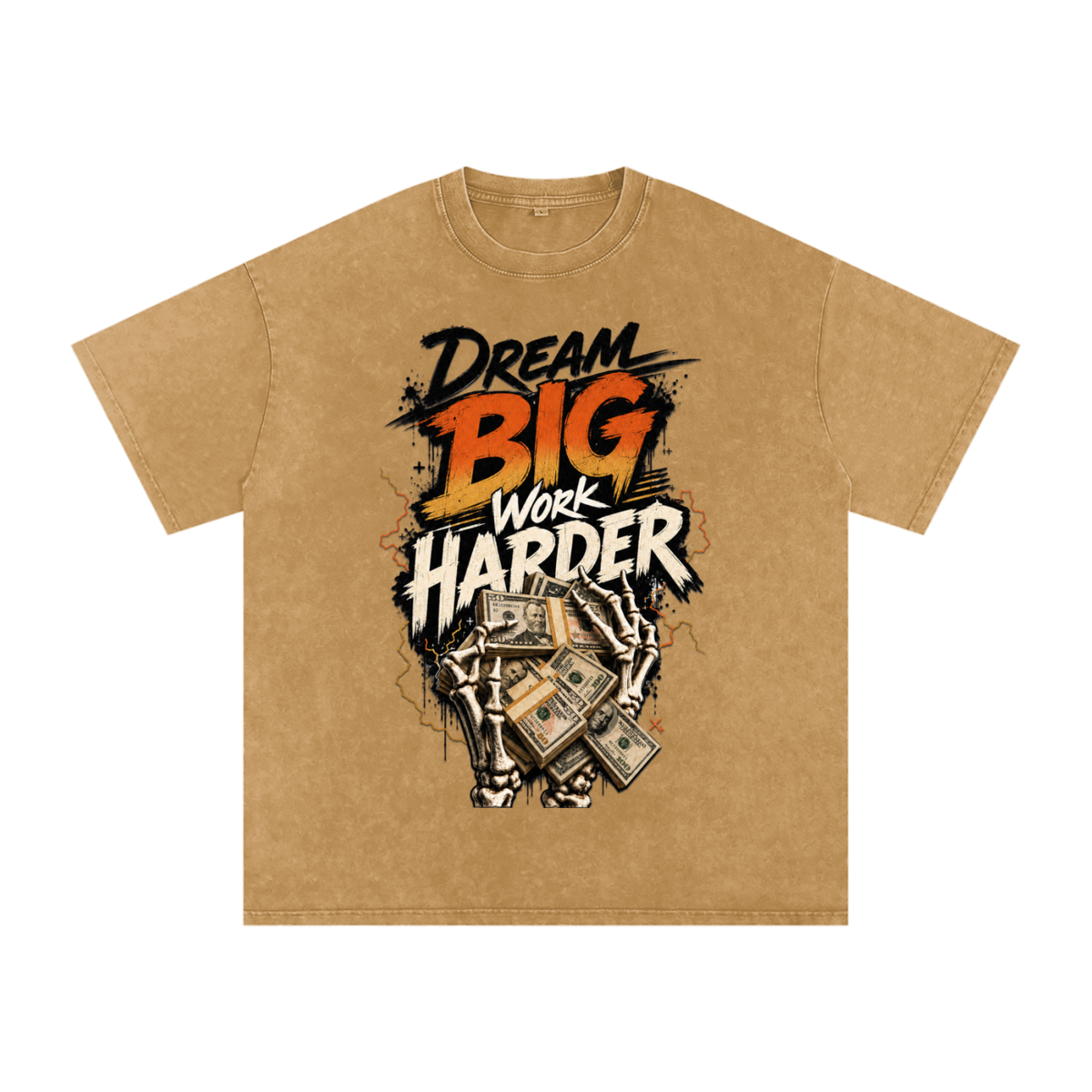 Dream Big, Work Harder Snow-Washed Cotton Tee