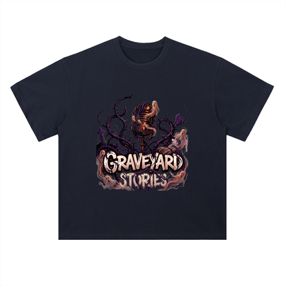 Graveyard Stories Gothic Horror Graphic Drop Shoulder Tee