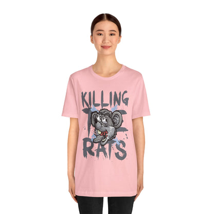 Killing Rats Graphic Tee – Edgy Cartoon Rat Skull Streetwear