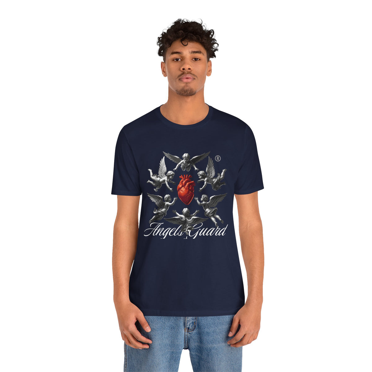 Angel Guard T‑Shirt — Sacred Heart & Cherub Graphic Tee