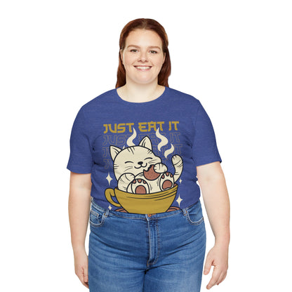 Just Eat It Cat Tee — Cute Kawaii Cat in Tea Cup T-Shirt
