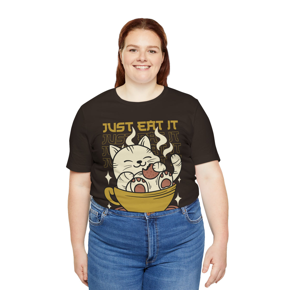 Just Eat It Cat Tee — Cute Kawaii Cat in Tea Cup T-Shirt