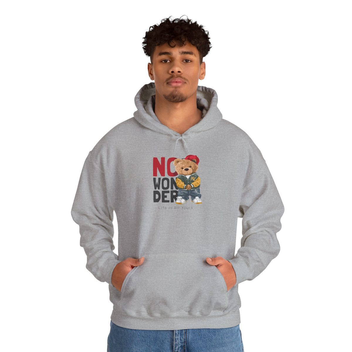 No Wonder Bear Hoodie – Cute Teddy Graphic Hooded Sweatshirt