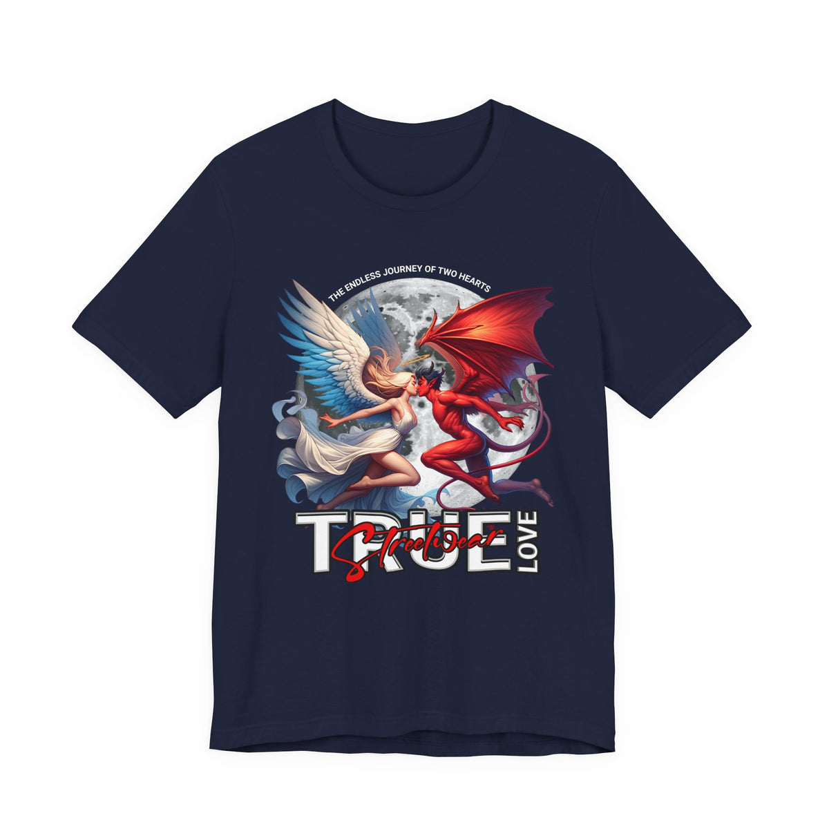 True Love Tee — Angel & Devil Heart Graphic T-Shirt