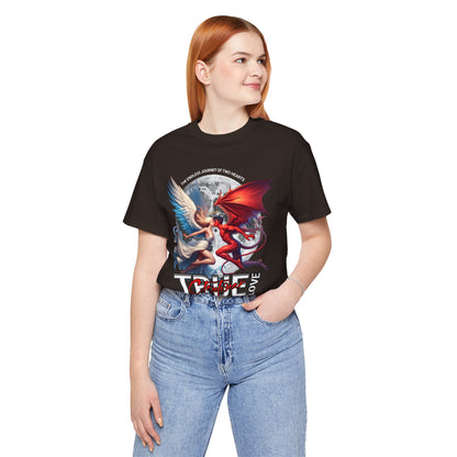 True Love Tee — Angel & Devil Heart Graphic T-Shirt