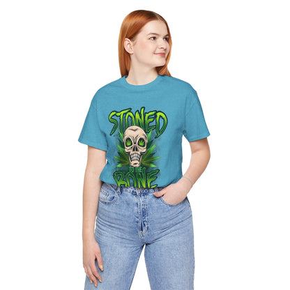 Stoned to the Bone Skull Tee — Cannabis Leaf Graphic T-Shirt