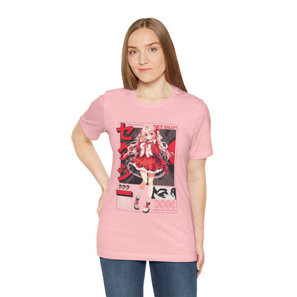 Anime Girl Graphic Tee — "Get Silly!" Red Harajuku Style T-Shirt