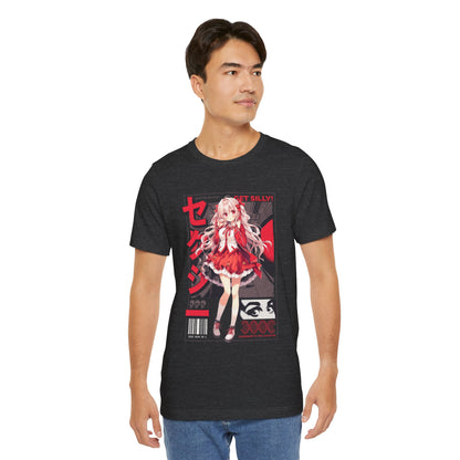 Anime Girl Graphic Tee — "Get Silly!" Red Harajuku Style T-Shirt