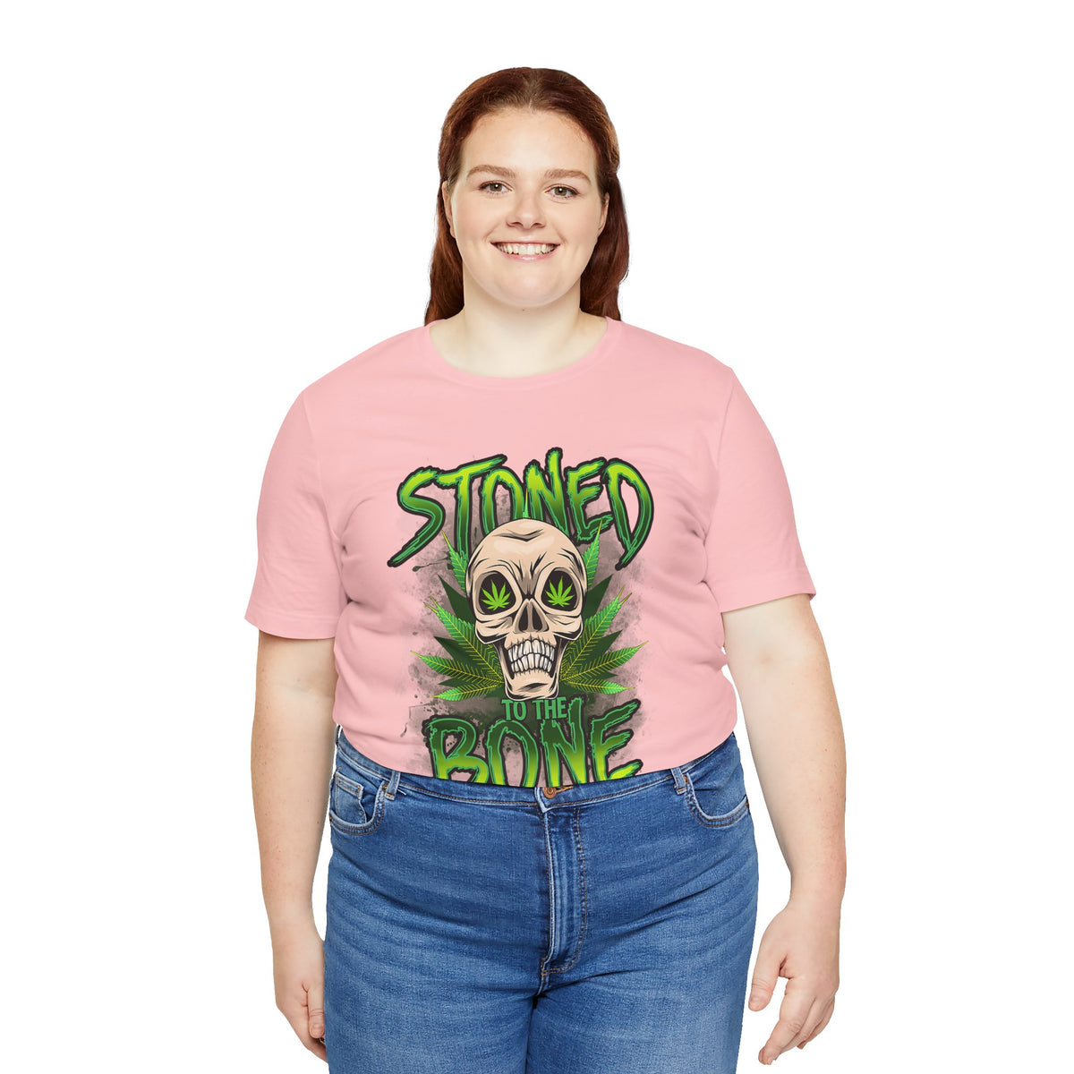 Stoned to the Bone Skull Tee — Cannabis Leaf Graphic T-Shirt