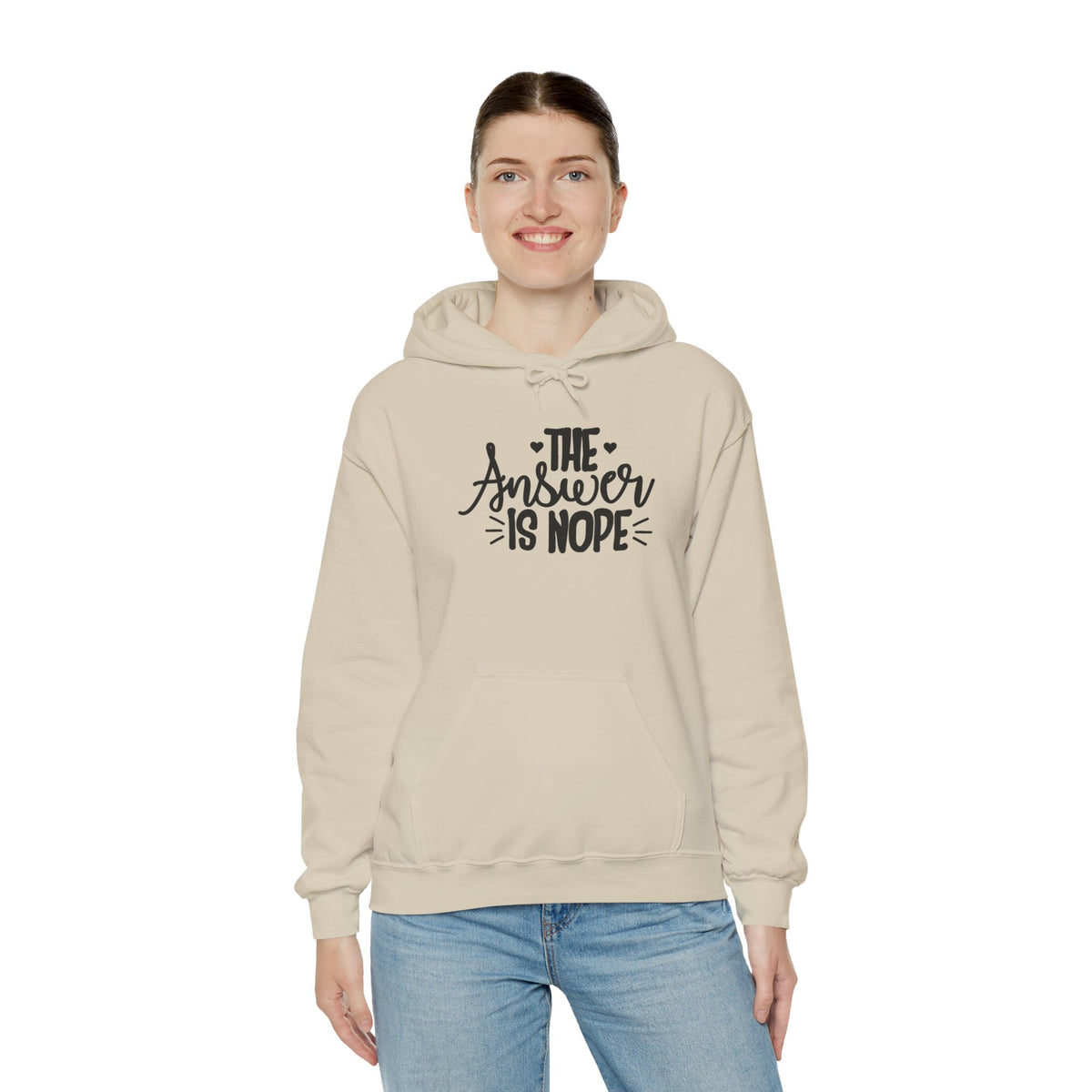 Hoodie — The Answer Is Nope Graphic Pullover