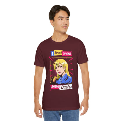 Anime Quotes T-Shirt — "I Speak Fluent Anime Quotes" Retro Manga Style Tee