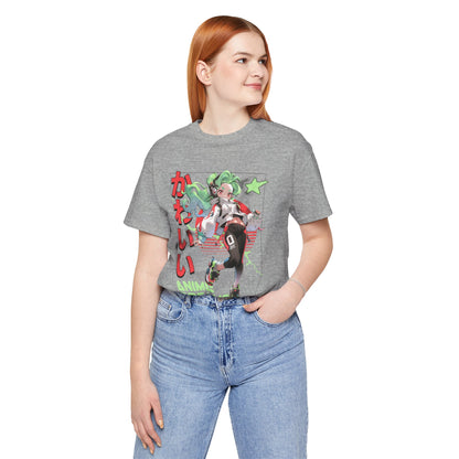 Anime Dreams Kawaii Tee — Neon Retro Anime Girl Graphic T-Shirt