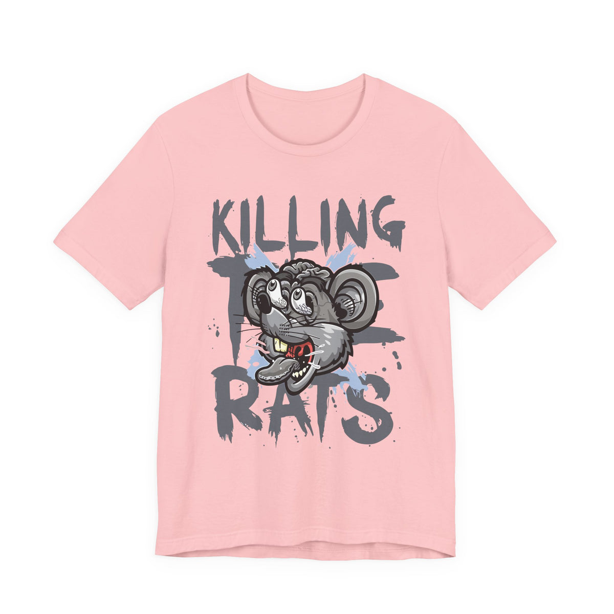 Killing Rats Graphic Tee – Edgy Cartoon Rat Skull Streetwear