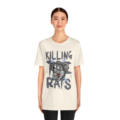 Killing Rats Graphic Tee – Edgy Cartoon Rat Skull Streetwear