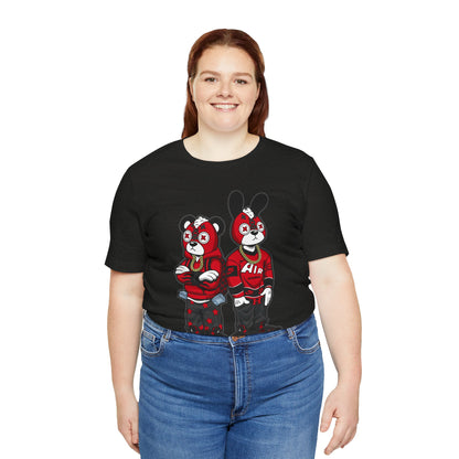 Streetwear Cartoon Bear & Bunny Tee — Hip Hop Graphic T-Shirt