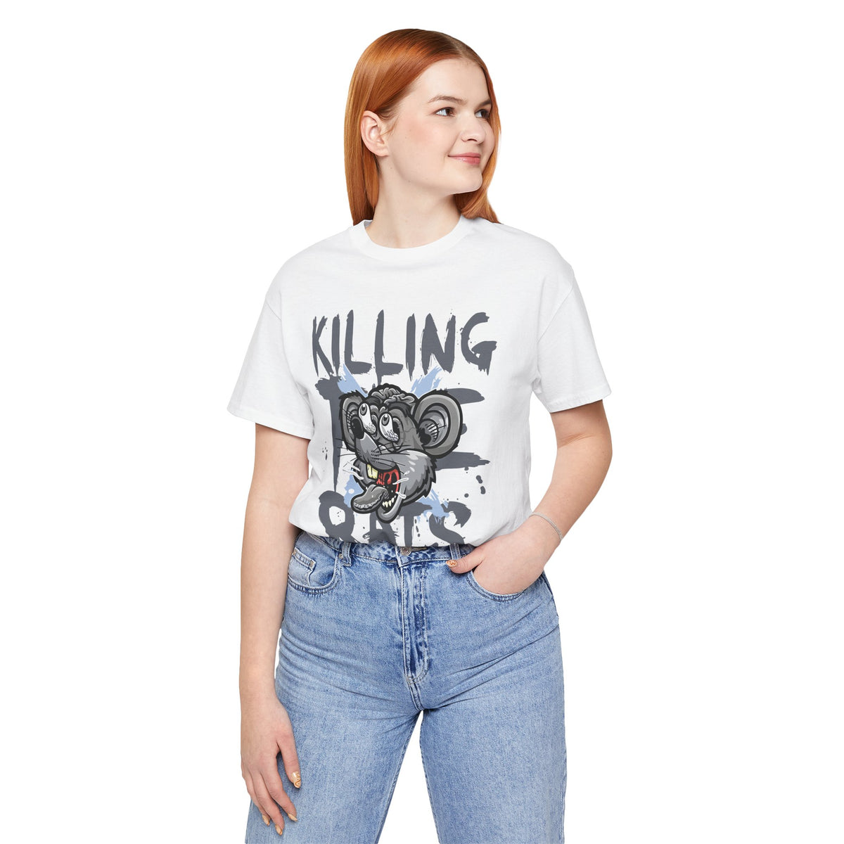 Killing Rats Graphic Tee – Edgy Cartoon Rat Skull Streetwear