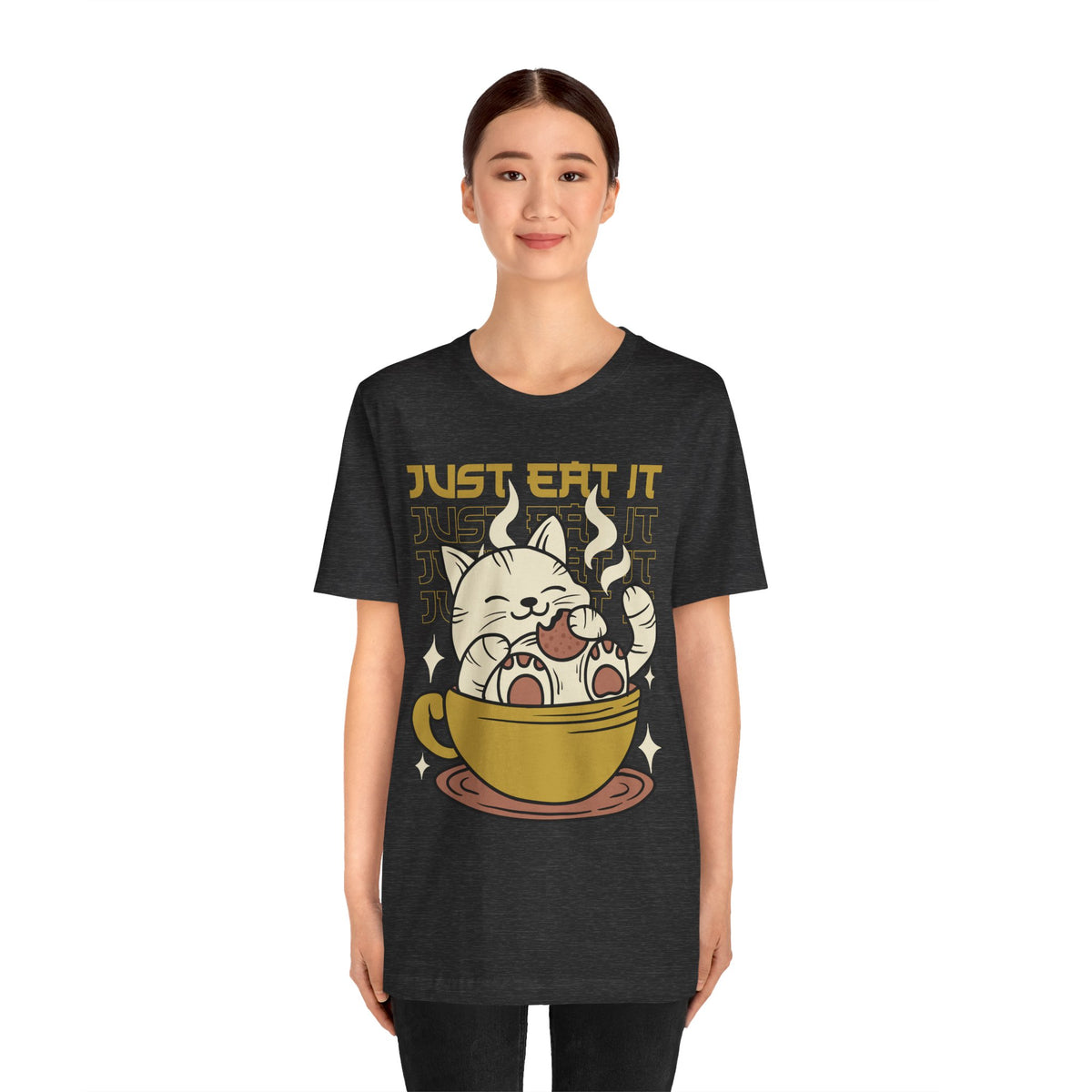 Just Eat It Cat Tee — Cute Kawaii Cat in Tea Cup T-Shirt