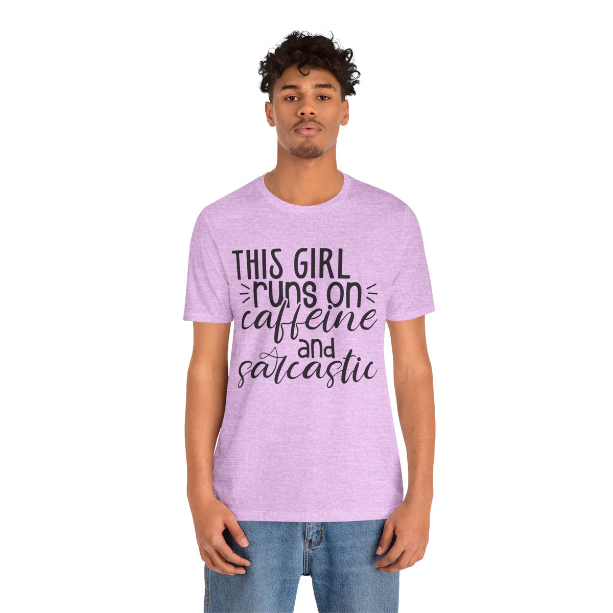 Funny Women’s Tee — "This Girl Runs on Caffeine and Sarcastic"