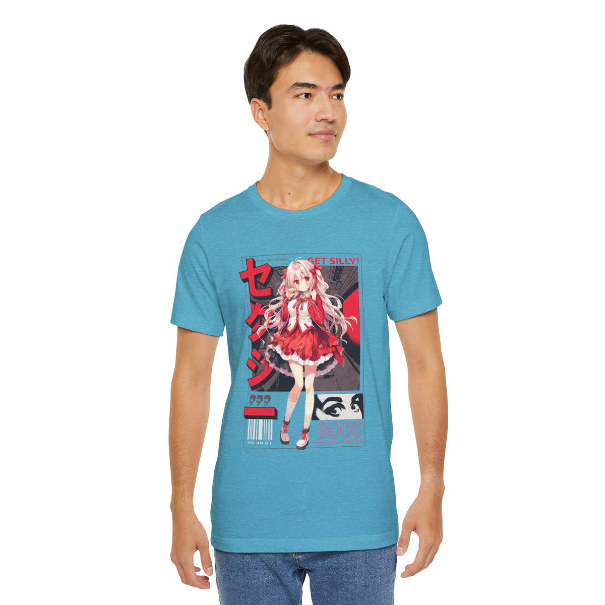 Anime Girl Graphic Tee — "Get Silly!" Red Harajuku Style T-Shirt