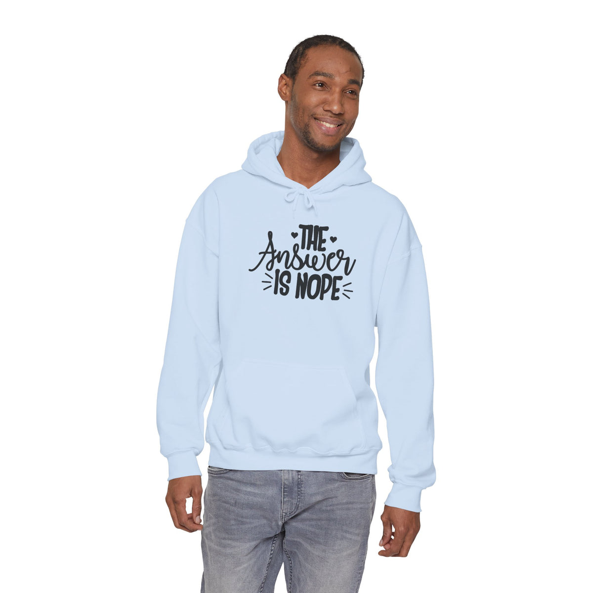 Hoodie — The Answer Is Nope Graphic Pullover
