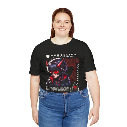 Anime Devil Girl Graphic Tee — "Rebellion" Cyberpunk Streetwear