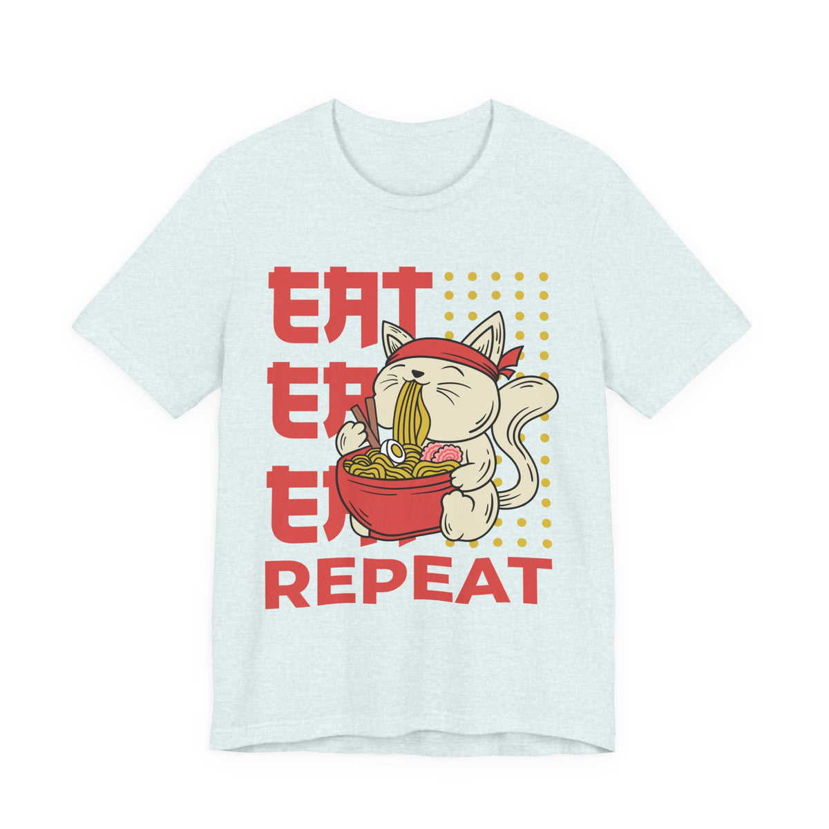 Ramen Cat Tee — "Eat Sleep Repeat" Cute Noodle Lover T-Shirt