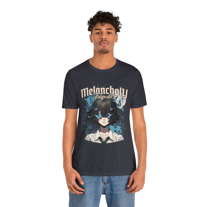 Melancholy Tragedia Anime Tee — Blue Butterflies Graphic T-Shirt