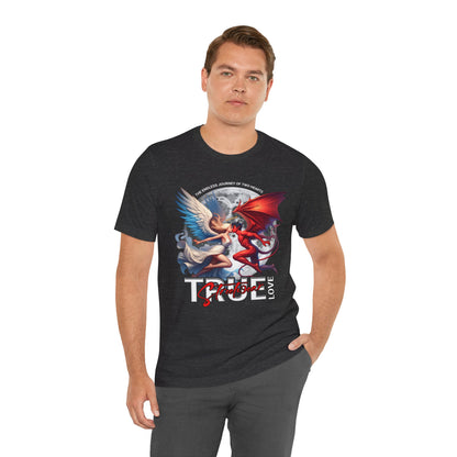 True Love Tee — Angel & Devil Heart Graphic T-Shirt