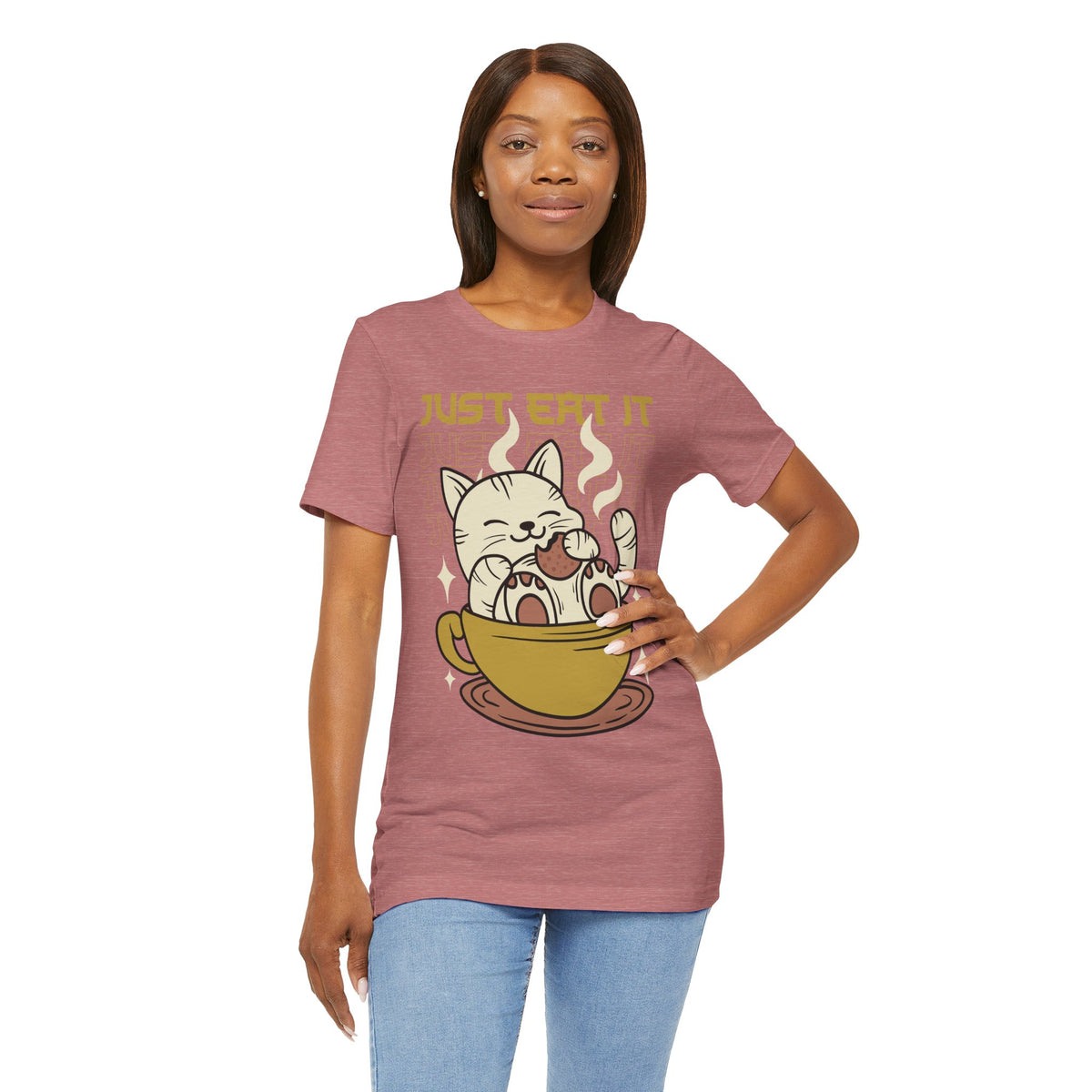 Just Eat It Cat Tee — Cute Kawaii Cat in Tea Cup T-Shirt