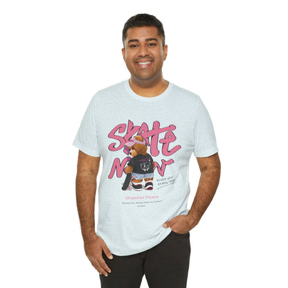Skate Mom Bear Tee — Cute Pink Skateboard Graphic T-Shirt