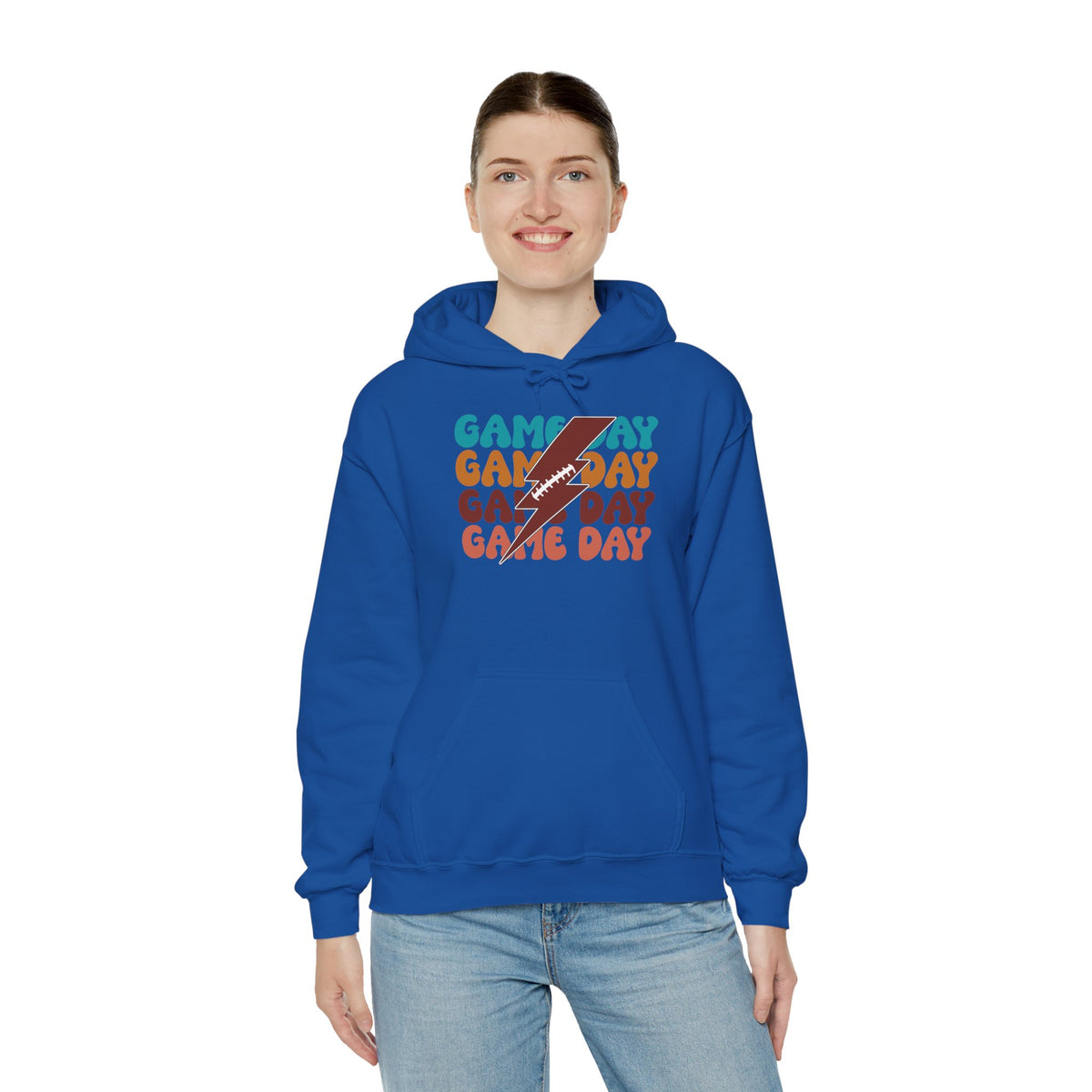 Football Thunderbolt Game Day boxy Graphic Tee