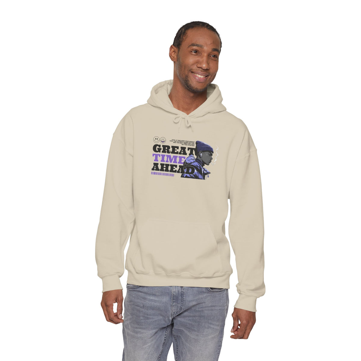 Great Times Ahead Hoodie — Positive Vintage Portrait Pullover