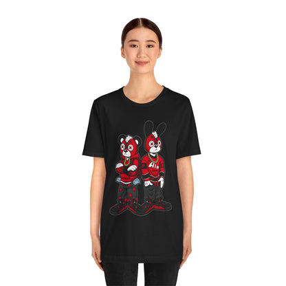 Streetwear Cartoon Bear & Bunny Tee — Hip Hop Graphic T-Shirt