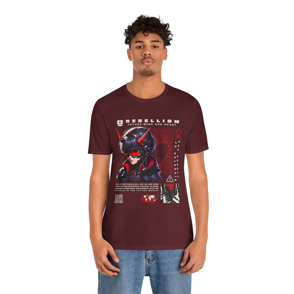 Anime Devil Girl Graphic Tee — "Rebellion" Cyberpunk Streetwear