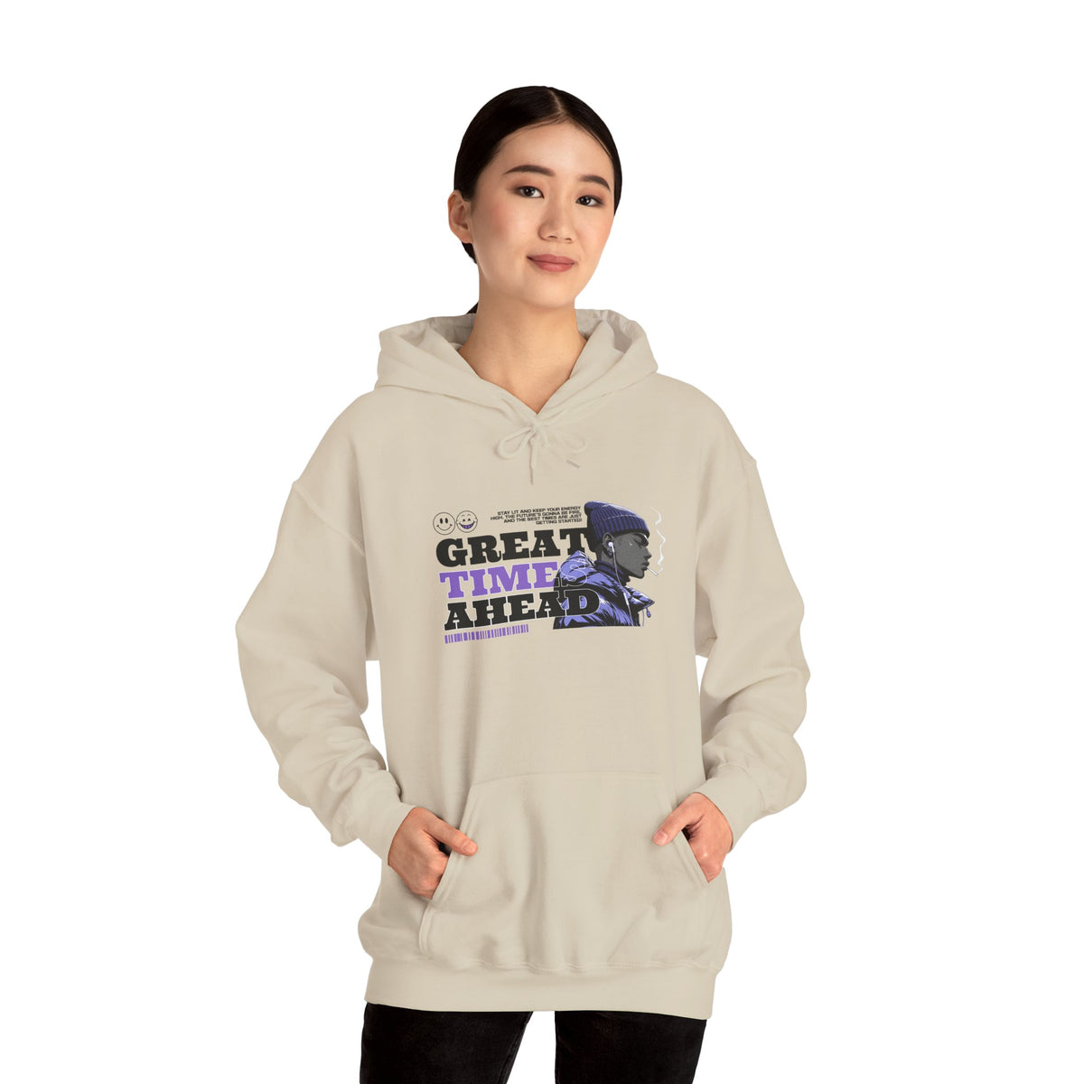 Great Times Ahead Hoodie — Positive Vintage Portrait Pullover