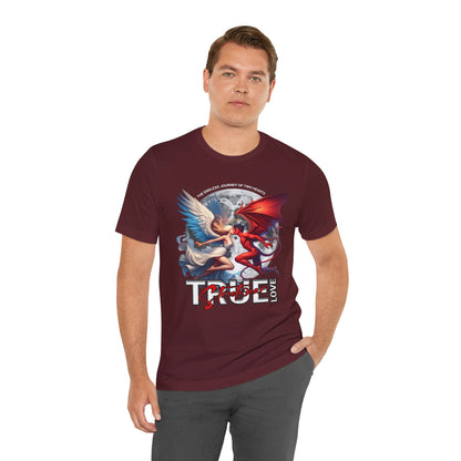 True Love Tee — Angel & Devil Heart Graphic T-Shirt