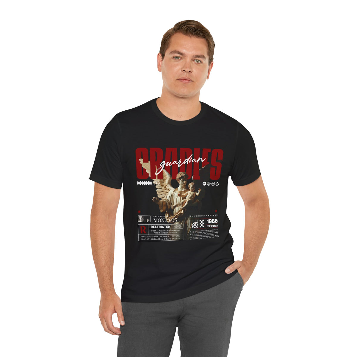Guardian Angels Graphic Tee — 'Bodies' Vintage Statue Streetwear Shirt