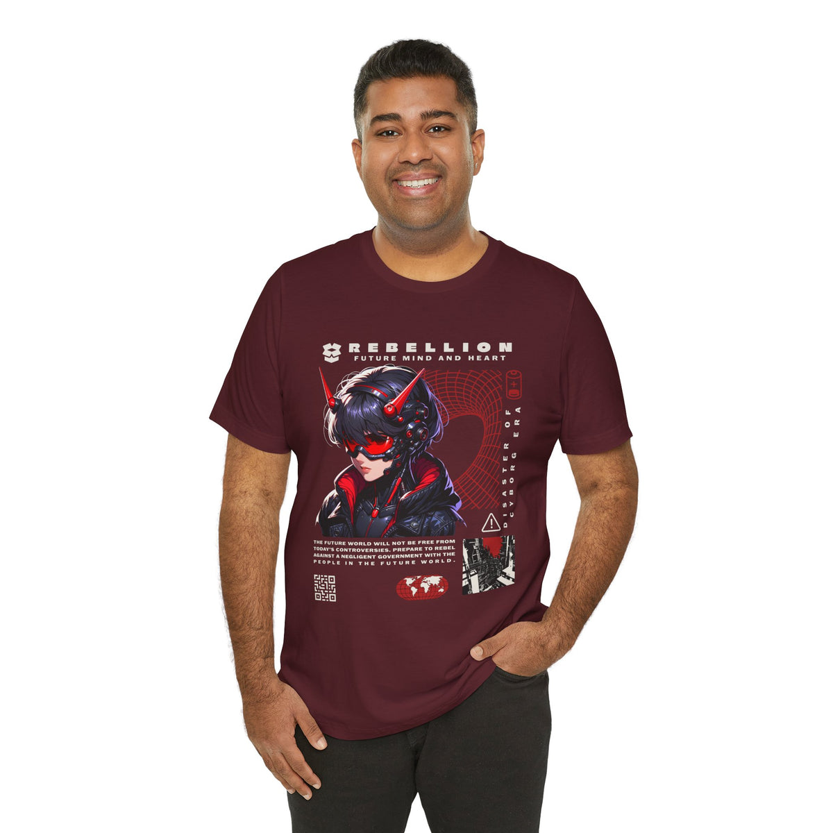 Anime Devil Girl Graphic Tee — "Rebellion" Cyberpunk Streetwear