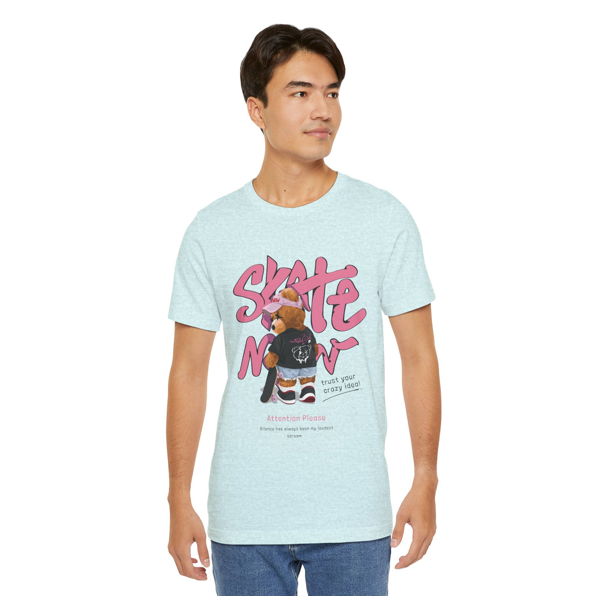 Skate Mom Bear Tee — Cute Pink Skateboard Graphic T-Shirt