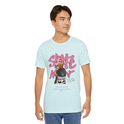 Skate Mom Bear Tee — Cute Pink Skateboard Graphic T-Shirt