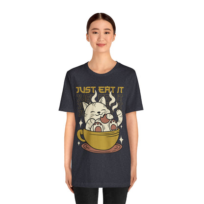 Just Eat It Cat Tee — Cute Kawaii Cat in Tea Cup T-Shirt