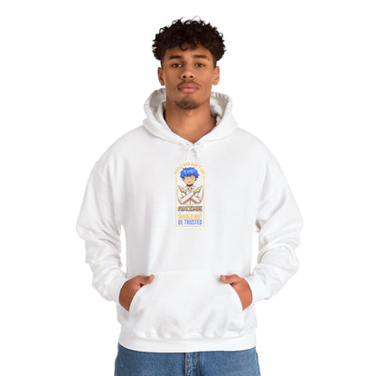 Anime Blue-Haired Character Hoodie — 'Promise to Be Trusted' Graphic Pullover