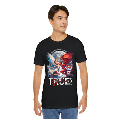 True Love Tee — Angel & Devil Heart Graphic T-Shirt