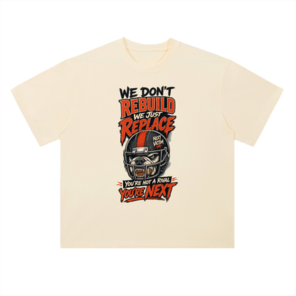 We Don't Rebuild Replace Hockey Mask Graphic Drop Shoulder Tee