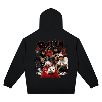 Dice Game Two-Sided Graphic Drop Shoulder Hoodie