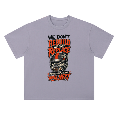 We Don't Rebuild Replace Hockey Mask Graphic Drop Shoulder Tee